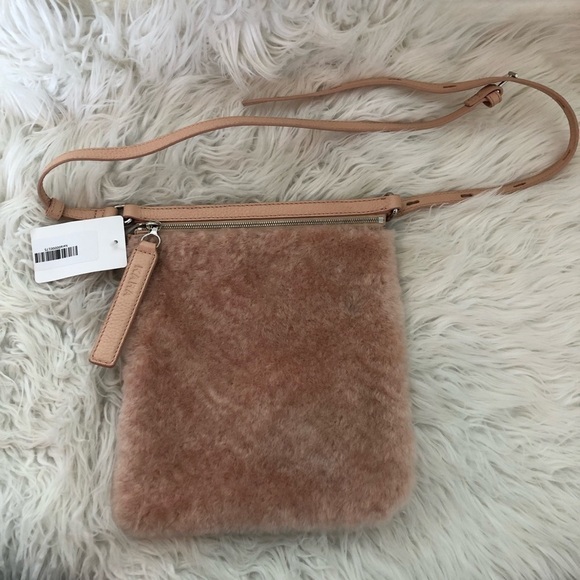 Kara Shearling Waist Bag Rose New NWT Leather Pink - Picture 1 of 8